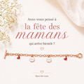 Bracelet Maman "Mom" Personnalisable – Acier Inoxydable Rose Gold & Cœurs Émaillés | Cadeau Fête des Mères