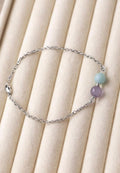 Bracelet Amazonite & Améthyste – Harmonie et Sérénité | Acier inoxydable