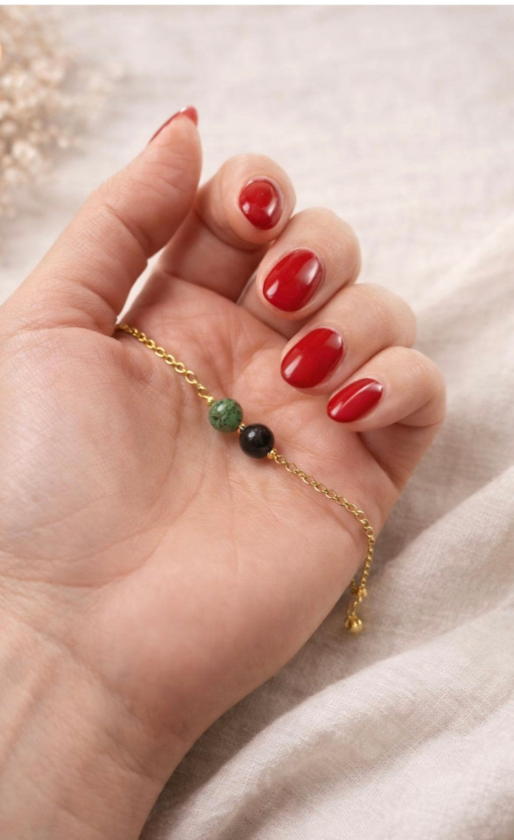 Bracelet Turquoise Africaine & Obsidienne – Protection et Renouveau | Acier inoxydable doré